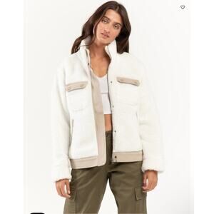 VANS Women’s Cozy Sherpa‎ Jacket - Zipper Button Front Oversized (NWOT) - S